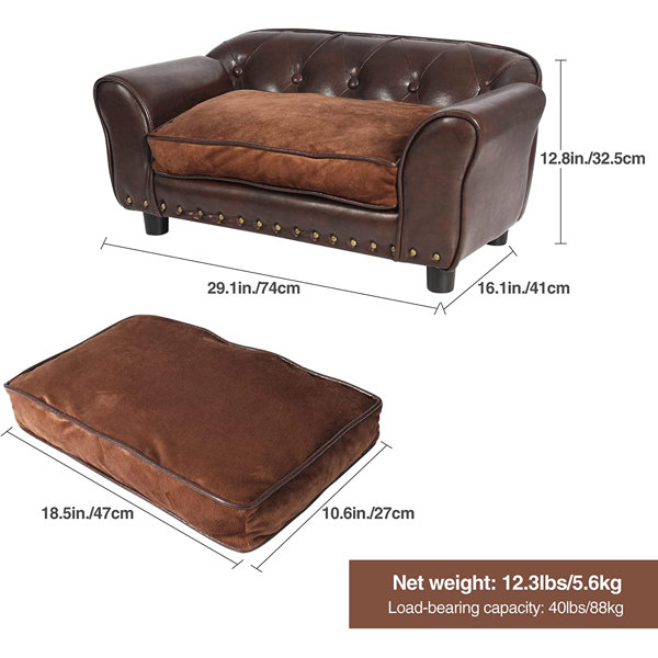 Tucker Murphy Pet™ REDCAMP Faux Leather Pet Bed Wayfair